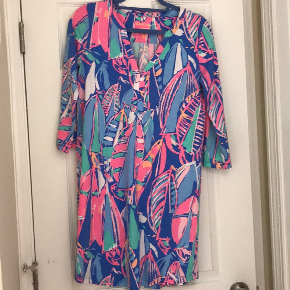 Lilly Pulitzer 3/4 Sleeve Sailboat-print dress